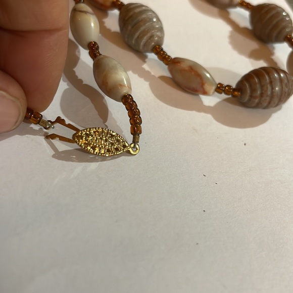 Botswana Agate Necklace, hugging the neck style. - Picture 3 of 4